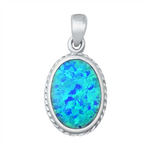 Load image into Gallery viewer, Sterling Silver Blue Lab Opal Pendant