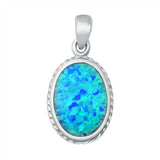 Sterling Silver Blue Lab Opal Pendant