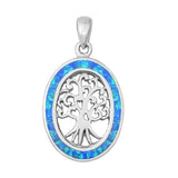 Sterling Silver Blue Lab Opal Pendant