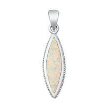 Load image into Gallery viewer, Sterling Silver White Lab Opal Marquise Pendant