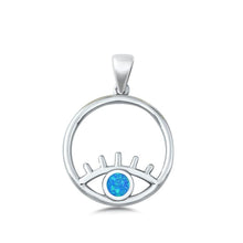 Load image into Gallery viewer, Sterling Silver All Seeing Eye Blue Lab Opal Pendant - silverdepot