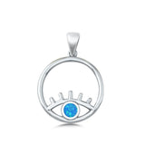 Sterling Silver All Seeing Eye Blue Lab Opal Pendant