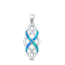 Load image into Gallery viewer, Sterling Silver Blue Lab Opal Pendant - silverdepot