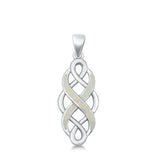 Sterling Silver White Lab Opal Pendant