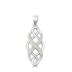 Sterling Silver White Lab Opal Pendant