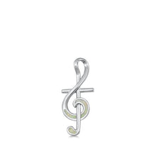 Load image into Gallery viewer, Sterling Silver Music Note and Cross White Lab Opal Pendant