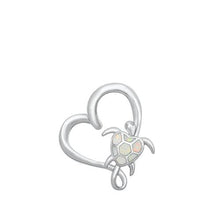 Load image into Gallery viewer, Sterling Silver Claddagh in Heart White Lab Opal Pendant