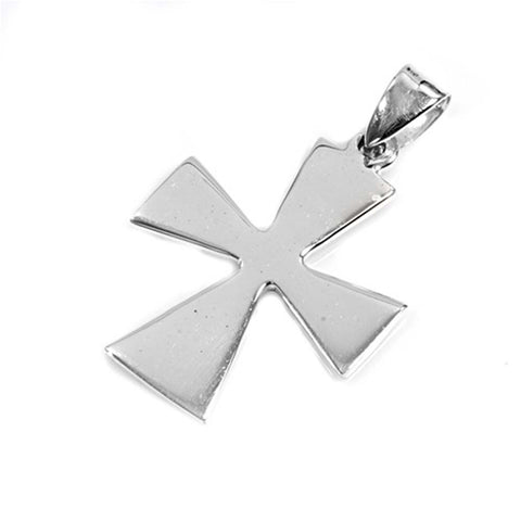 Sterling Silver Fancy Plain Cross PendantAnd Pendant Height 32mm