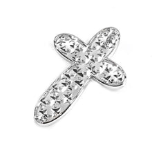 Load image into Gallery viewer, Sterling Silver Rhodium Plated Small Plain Cross PendantAnd Pendant Height 34mm