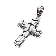 Load image into Gallery viewer, Sterling Silver Rhodium Plated Small Plain Cross PendantAnd Pendant Height 31mm