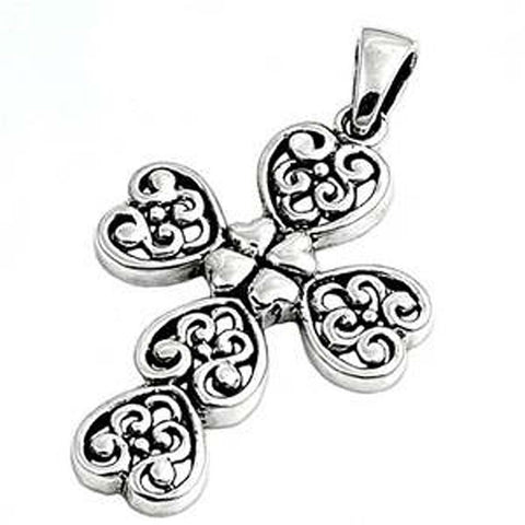 Sterling Silver Fancy Plain Cross PendantAnd Pendant Height 36mm