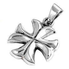Load image into Gallery viewer, Sterling Silver Oxidized Finishing Cross Plain PendantAnd Pendant Height 21mm