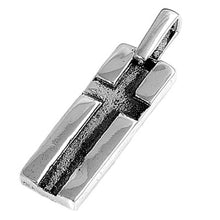 Load image into Gallery viewer, Sterling Silver Oxidized Finishing Cross Plain PendantAnd Pendant Height 23mm