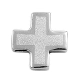 Sterling Silver Stain With Polished Edge Finished Cross Plain PendantAnd Pendant Height 11mm