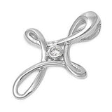 Sterling Silver Elegant Style Cross with Clear CZ in the CenterAnd Pendant Height of 18MM