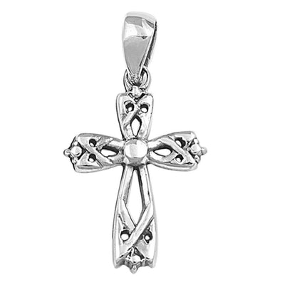 Sterling Silver Cross Shape PendantAndHeight 21mm