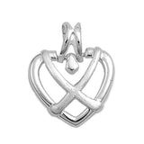 Sterling Silver Open Heart with Facny DesignAnd Height 23 MM