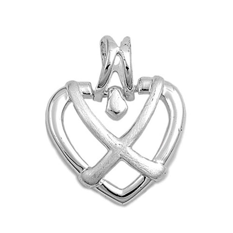 Sterling Silver Open Heart with Facny DesignAnd Height 23 MM