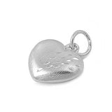 Sterling Siver Classy Puffed Heart Pendant with Etch DesignAnd Height 15 MM