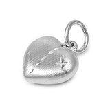 Sterling Siver Classy Puffed Heart Pendant with Etch DesignAnd Height 10 MM