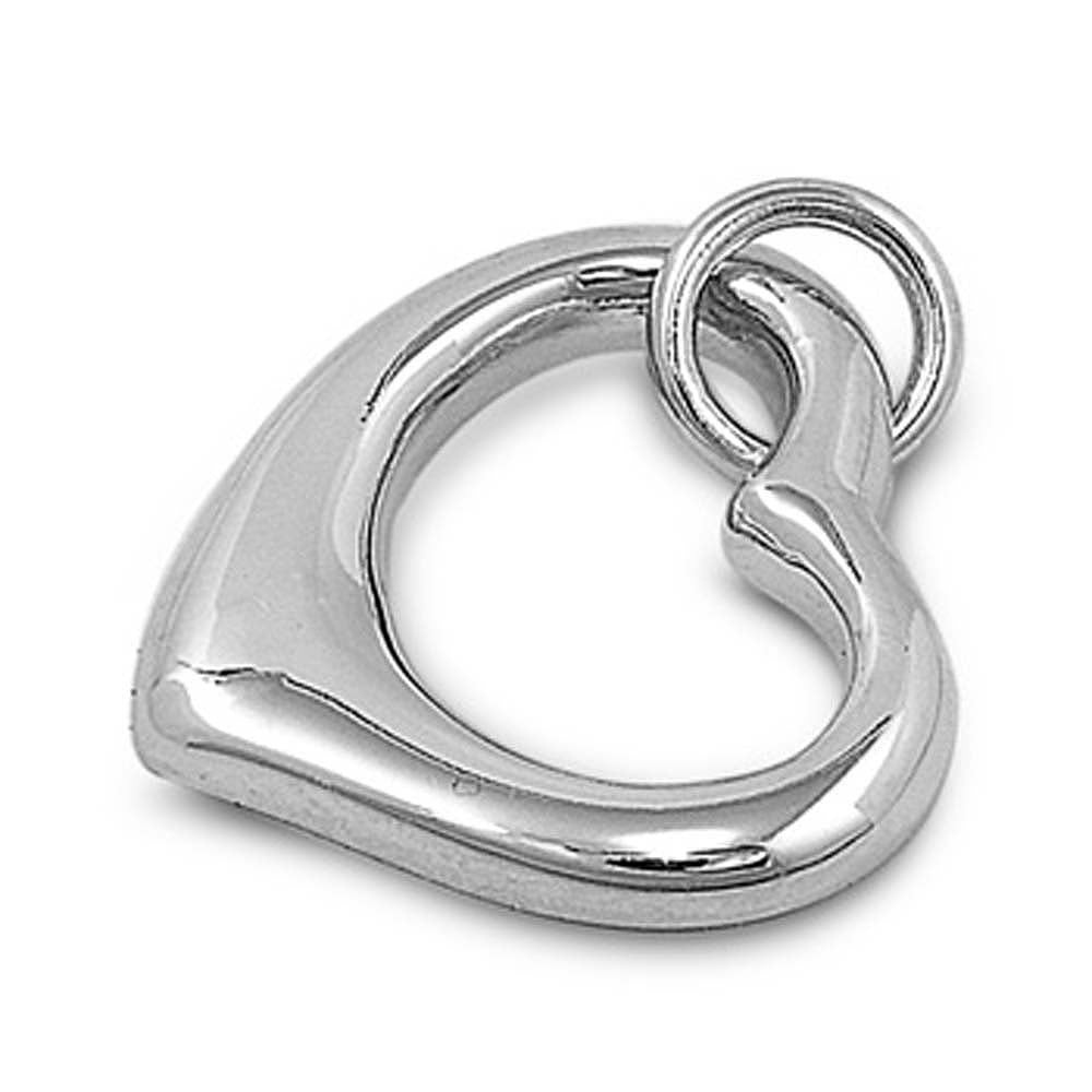 Sterling Silver Classy Open Heart PendantAnd Height 16MM