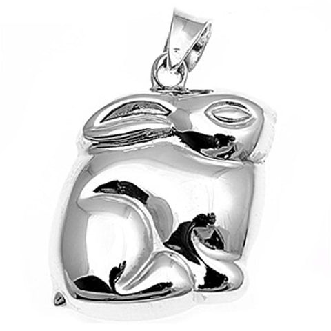 Sterling Silver Rabbit Shape PendantAndHeight 24mm