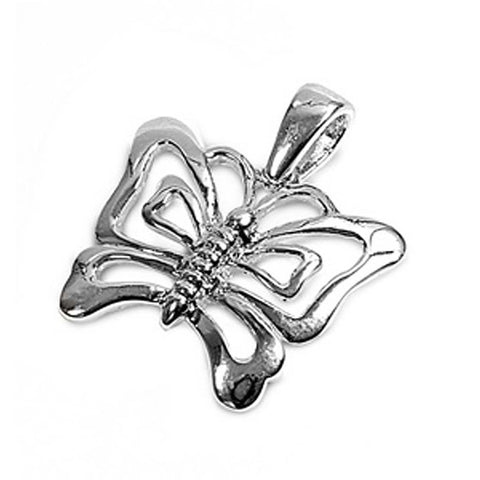 Sterling Silver Butterfly Shape PendantAndHeight 15mm