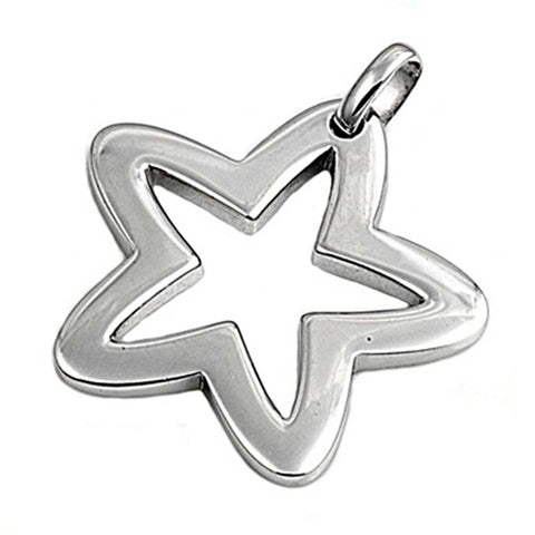 Sterling Silver Star Shape PendantAndHeight 24mm