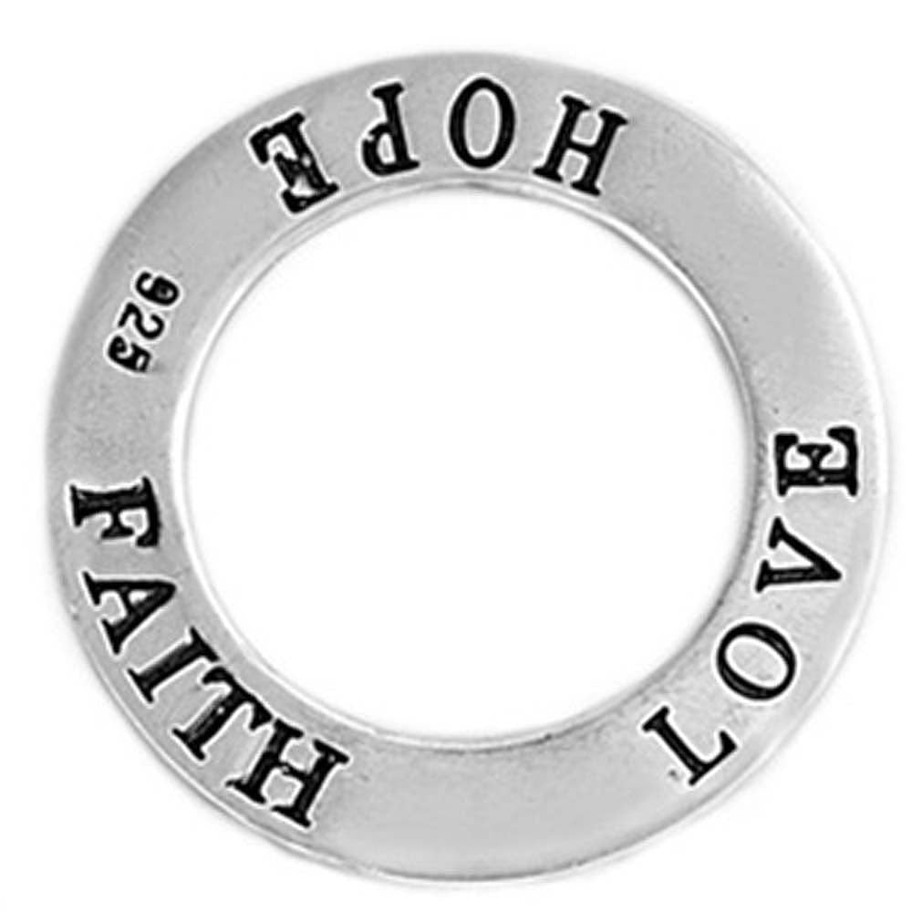 Sterling Silver Faith Love Hope Shape PendantAndHeight 23mm