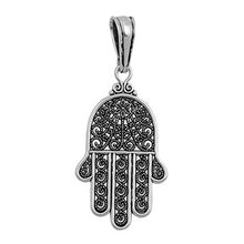 Load image into Gallery viewer, Sterling Silver Antique Style Hand with Filigree Design PendantAnd Pendant Height of 27MM