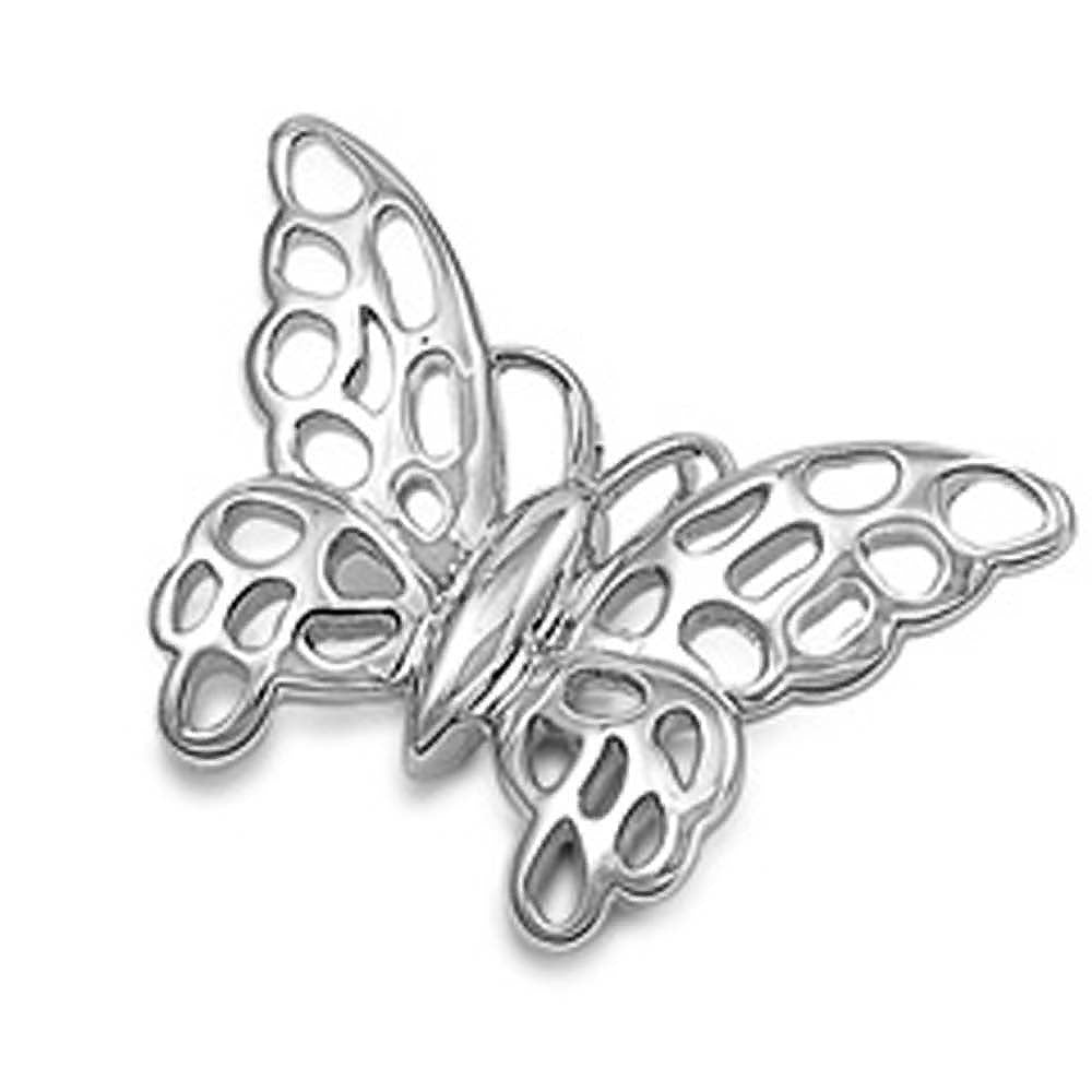 Sterling Silver Trendy Modish Butterfly Pendant with Pendant Height of 19MM