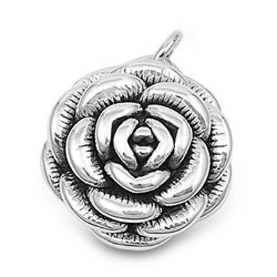 Sterling Silver Rose Shape PendantAndHeight 28mm