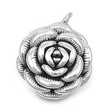 Sterling Silver Rose Shape PendantAndHeight 28mm