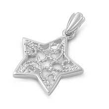 Load image into Gallery viewer, Sterling Silver Fancy Star with Twisted Filigree Design PendantAnd Pendant Height of 19MM