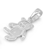 Sterling Silver Trendy Bear Pendant with Pendant Height of 15MM