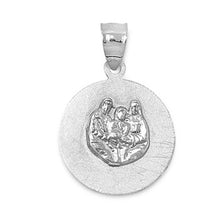 Load image into Gallery viewer, Sterling Silver Round Plate with Holy Trinity Design PendantAnd Pendant Height of 16MM