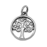 Sterling Silver Stylish Tree of Life Pendant with Pendant Height of 14MM