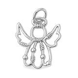 Sterling Silver Fancy Angel Pendant with Pendant Height of 17MM