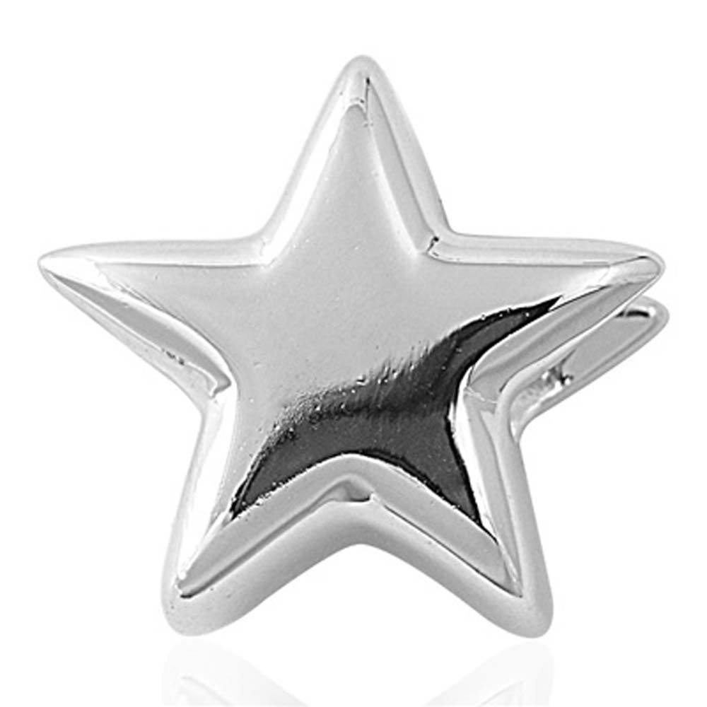 Sterling Silver Plain Star Pendant with Pendant Height of 11MM