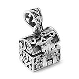 Sterling Silver Treasre Box Shape PendantAndHeight 11mm