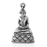 Sterling Silver Stylish Buddha Pendant with Pendant Height of 25MM