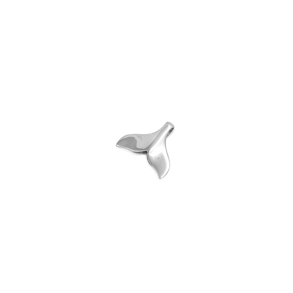 Sterling Silver Whale Tail Plain Pendant