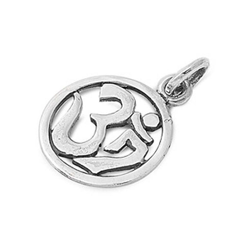 Sterling Silver Om Sign Shape PendantAndHeight 16mm