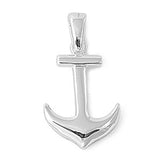 Sterling Silver Rhodium Plated Anchor Shape PendantAndHeight 18mm