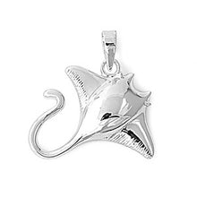 Load image into Gallery viewer, Sterling Silver Stylish Stingray Pendant with Pendant Height of 18MM