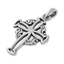 Load image into Gallery viewer, Sterling Silver Fancy Vintage Style Vatican Cross Pendant with Pendant Height of 25MM