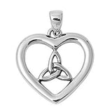 Sterling Silver Celtic Heart Shape PendantAndHeight 19mm