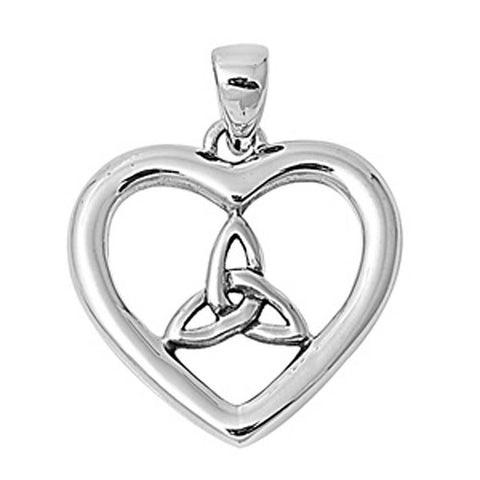 Sterling Silver Celtic Heart Shape PendantAndHeight 19mm