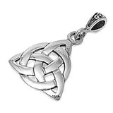 Sterling Silver Stylish Triangle Celtic Knot Pendant with Pendant Height of 20MM