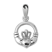 Load image into Gallery viewer, Sterling Silver Modish Claddagh Pendant with Pendant Height of 22MM